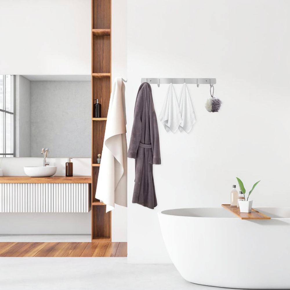 Home Bathroom Organizer - Suporte de parede em aço inoxidável,