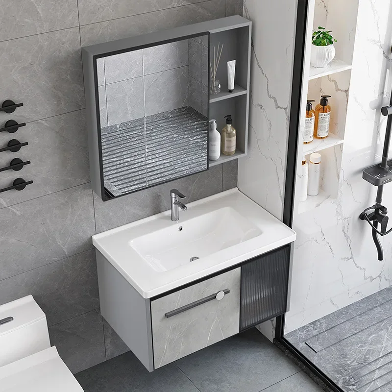 Home Bathroom Vanity Combo - Armário de Banheiro Impermeável com Espelho
