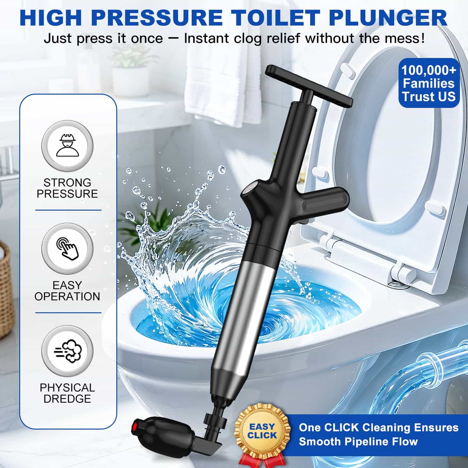 Plunger Toilet - Desentupidor de Sanita, Desentupidor de Alta