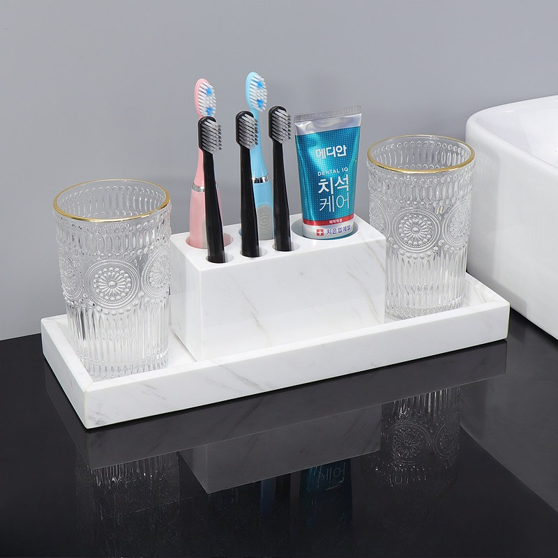 Bandeja de Mármore para Banhei - Home Bathroom Organizer avaliação e preço