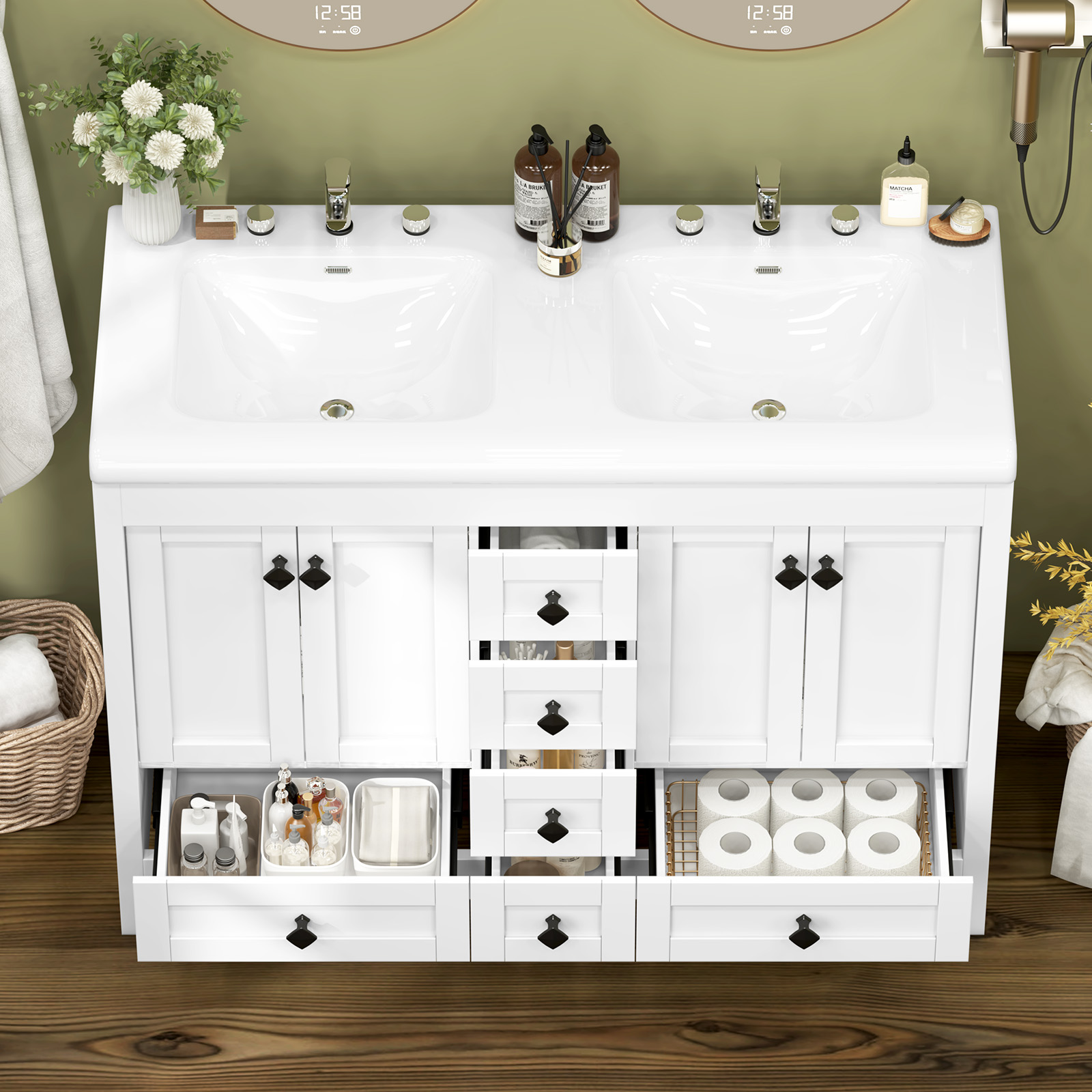 Gabinete de Banheiro Branco de - Home Bathroom Vanity Combo avaliação e preço